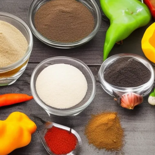 

Une photo de plusieurs épices variées, telles que le poivre, le paprika, le cumin, le curcuma et le sel, disposées sur un fond blanc.